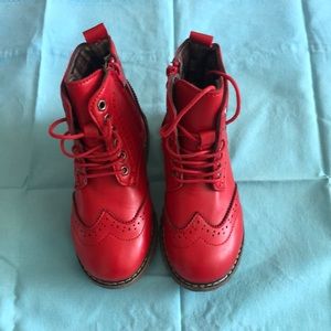 Girl Leather Laces Boots